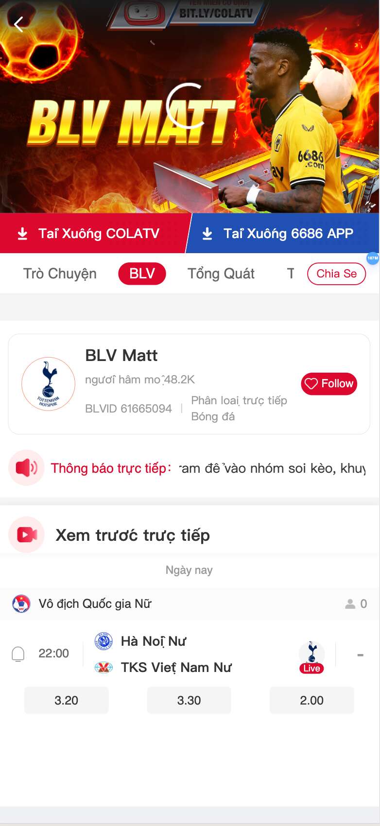 Colatv App - Ứng dụng xem trực tiếp bóng đá